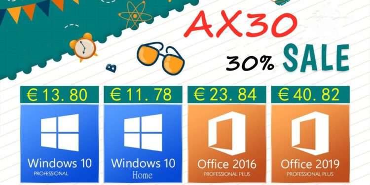 Doživotní licence na Windows 10 jen za 11 €, Office za 23 €, na začátku března slevy až 91 %!